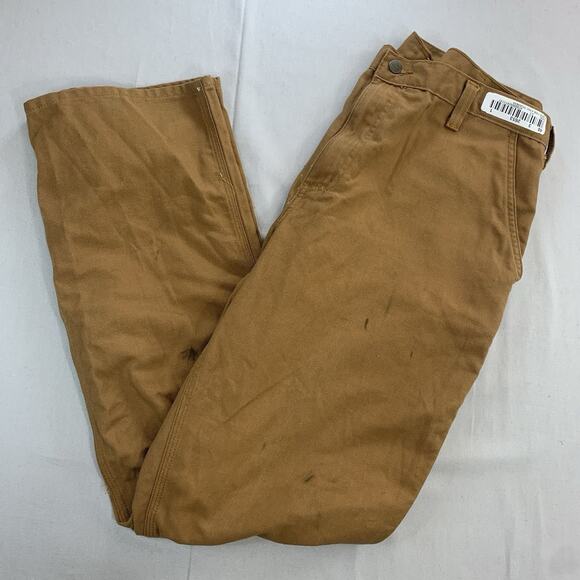 Carhartt Pants Mens 38x34 Dungaree Fit Carpenter Brown Utility 383-51 Distressed - Picture 1 of 14